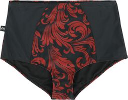 Korkeavyötäröinen bikinialaosa ornamenttikuvioilla, Black Premium by EMP, Bikinialaosa
