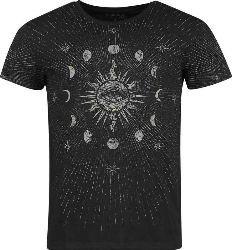 T-paita kuunvaiheilla ja auringolla
