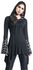 Gothicana X Anne Stokes - musta pitkähihainen paita nyöreillä, painatuksella ja isolla hupulla
