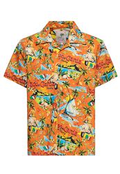 Lake Garda Tropical Hawaiian Style Shirt, King Kerosin, Lyhythihainen kauluspaita