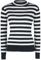 Menace White and Black Stripe Sweater, Jawbreaker, Neulepaita