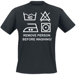 Remove Person Before Washing!, Sanonnat, T-paita