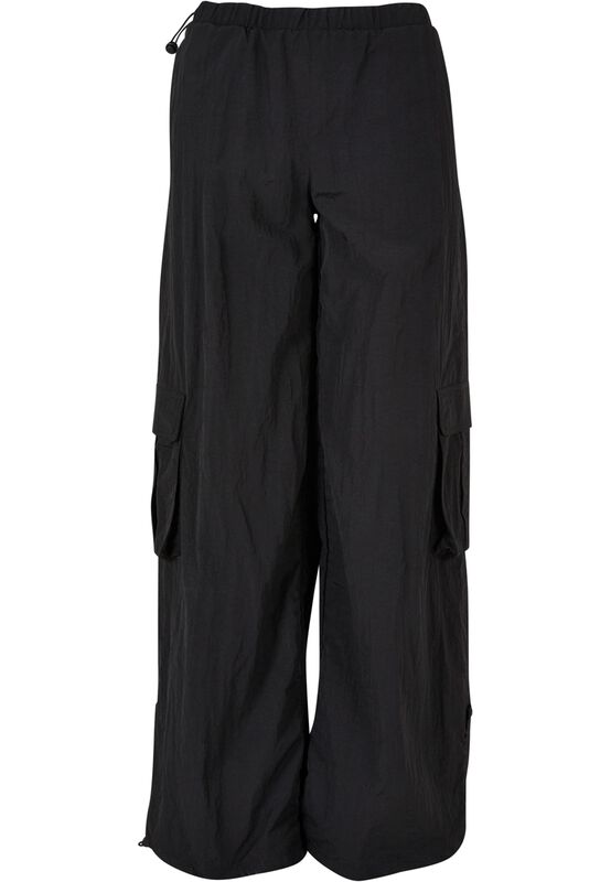 Ladies’ wide crinkle nylon cargo trousers reisitaskuhousut