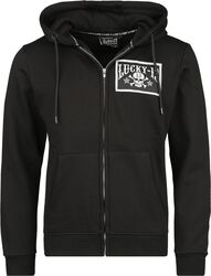 Skull stars zip hoodie, Lucky 13, Vetoketjuhuppari