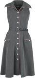 Pinstripe button-up sleeveless flare dress, Voodoo Vixen, Keskipitkä mekko