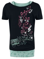 Three Pieces T-Shirt and Tops with Notes and Stars, Full Volume by EMP, T-paita