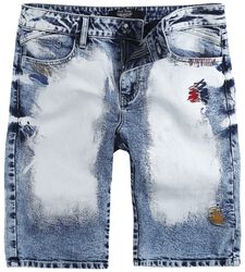 Shorts With Bleached Details, Rock Rebel by EMP, Shortsit