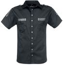 Black Army Shirt, Gothicana by EMP, Lyhythihainen kauluspaita