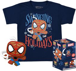 Gingerbread Spider-Man - POP!-figuuri & lasten T-paita, Spider-Man, Funko Pop! -figuuri