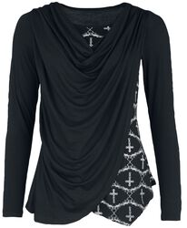 Gothicana X Anne Stokes - Long-sleeved top in double-layer look, Gothicana by EMP, Pitkähihainen paita