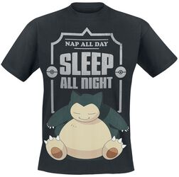 Snorlax - Sleep All Night, Pokémon, T-paita