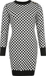 Chess square monochrome knitted dress, QED London, Lyhyt mekko