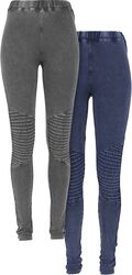 Pre-Pack Ladies Denim Jersey Leggings leggingsit (2 kpl setti), Urban Classics, Leggingsit