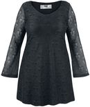 Lace Sleeve Dress, Black Premium by EMP, Lyhyt mekko