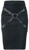 Black Bondage-Look Skirt, Gothicana by EMP, Keskipitkä hame