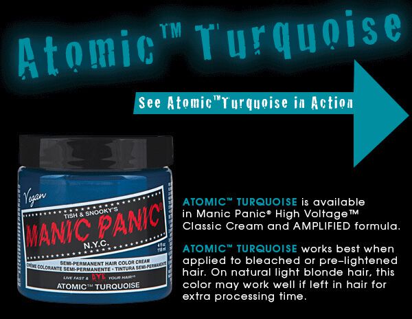 Manic Panic Atomic Turquoise Hair Dye Classic - wide 2