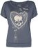 T-Shirt mit Spinnennetz-Herz und Skull Print