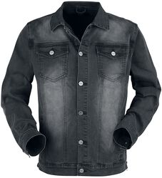 Tummanharmaa takki rintataskuilla ja nappilistalla, Black Premium by EMP, Farkkutakki