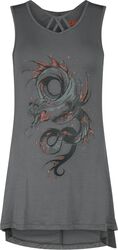 Mullet Shirt with Dragon Print, Black Premium by EMP, Toppi