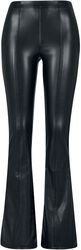 Ladies’ faux-leather flared trousers housut