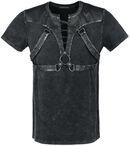 T-shirt with Leather Straps, Punk Rave, T-paita