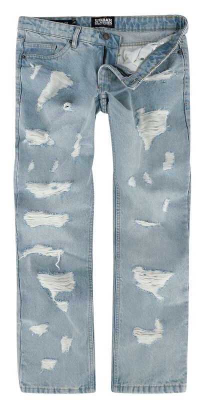 Heavy Ounce Straight Fit Heavy Destroyed Jeans