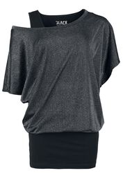 T-paita ja toppi kimalle-efektillä (2-in-1), Black Premium by EMP, T-paita