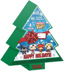 Gingerbread tree Christmas box - POP! -avaimenperä (4 kpl setti), DC Comics, Funko Pocket Pop!