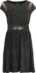 Cut Out Dress with Roses, Black Premium by EMP, Keskipitkä mekko