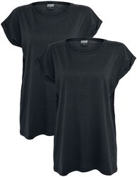 Ladies Extended Shoulder Tee T-paita - 2 kpl setti, Urban Classics, T-paita