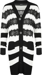 Oversized striped cardigan with lace, Jawbreaker, Neuletakki