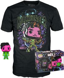 Infinity Killmonger (black light) - T-shirt plus Funko - POP!-figuuri & T-paita, What If...?, Funko Pop! -figuuri
