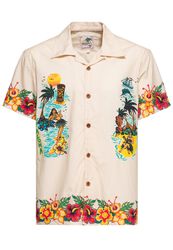 Honolulu Tropical Hawaiian Style Shirt, King Kerosin, Lyhythihainen kauluspaita