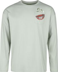 Longsleeve With Frontpocket And Small Print, RED by EMP, Pitkähihainen paita