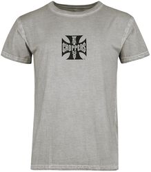 WCC OG LBC Cross T-shirt - Vintage Grey Wash, West Coast Choppers, T-paita