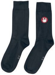 Mustat sukat EMP-logolla