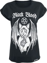 T-paita demonikissapainatuksella, Black Blood by Gothicana, T-paita