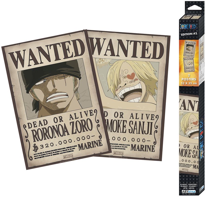 Wanted Zoro and Sanji - Poster 2-Set Chibi Design julisteet (2 kpl setti)