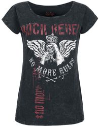 T-paita isolla Rock Hand -painatuksella, Rock Rebel by EMP, T-paita