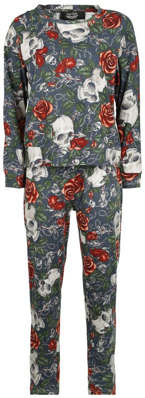 Pyjama all-over-painatuksella ja ruusukuvioilla