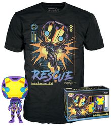 Rescue (Blacklight) - POP!-figuuri & T-paita, Avengers, Funko Pop! -figuuri