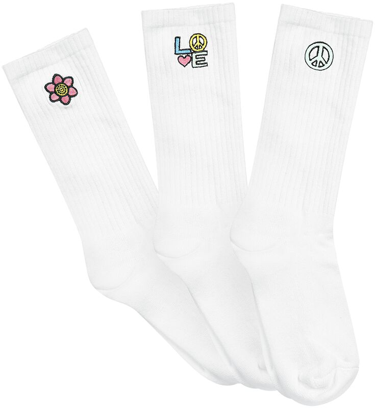Three-pack of peace icon socks sukat