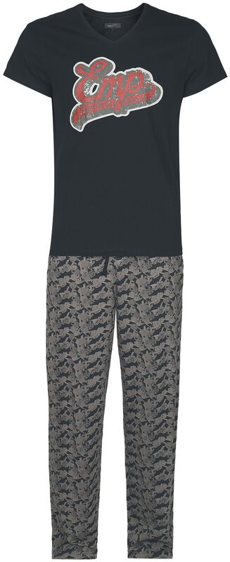 Pyjama retrotyylisellä EMP-painatuksella