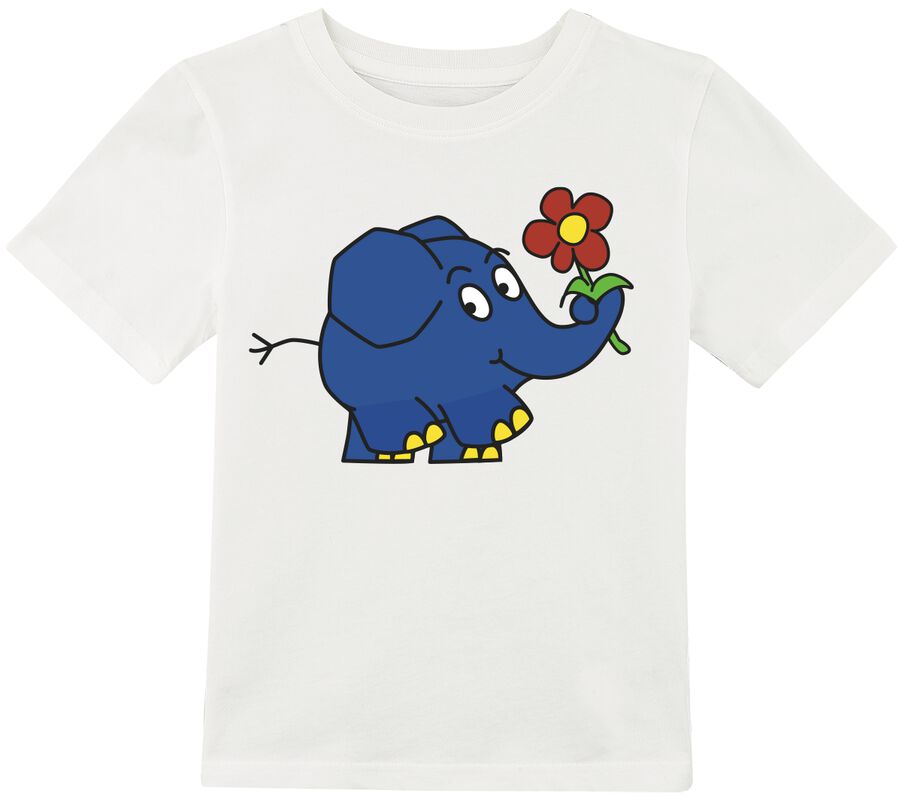 Lapsille - T-paita elefantti- ja kukkapainatuksella