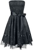 Black Satin Floral Dress, H&R London, Keskipitkä mekko