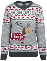 Ladies Sausage Dog Christmas Sweater, Urban Classics, Jouluneule