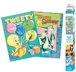 Tweety and Sylvester - Chibi-julisteet (2kpl setti), Looney Tunes, Juliste