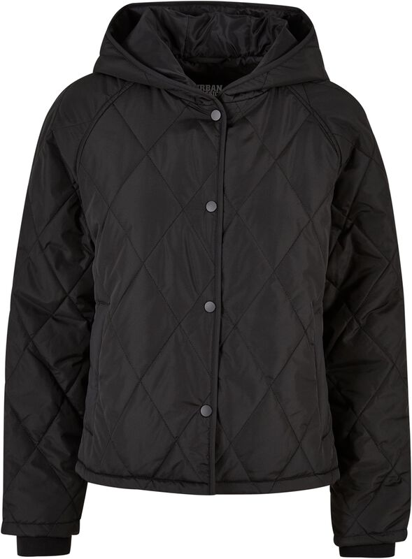 Ladies’ oversized diamond quilted hooded jacket hupullinen takki