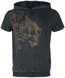 Hupullinen T-paita pääkallopainatuksella, Black Premium by EMP, T-paita