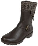Knitted Strap Boot, RED by EMP, Varsikengät